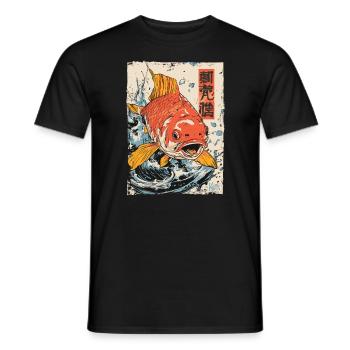 Japanischer Koi-Fisch - Männer T-Shirt - Schwarz - Vorne - AI Model Male 178 light (178cm)