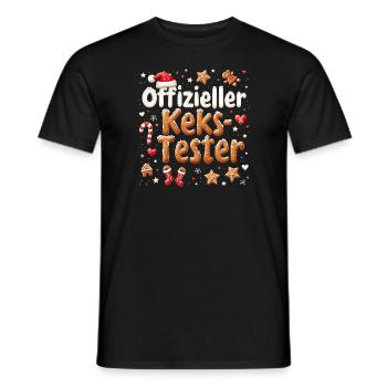 Offizieller Keks-Tester Weihnachtlicher Spaß - Männer T-Shirt - Schwarz - Vorne - AI Model Male 178 light (178cm)
