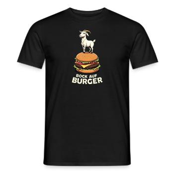 Bock Auf Burger Lustiger Burger Spruch Burger - Men's T-Shirt - black - Front - AI Model Male 178 light (178cm)