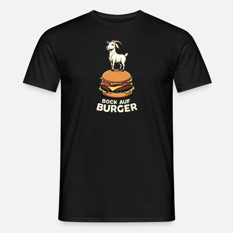 Bock Auf Burger Lustiger Burger Spruch Burger - Männer T-Shirt - Schwarz