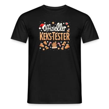 Official Cookie Tester Christmas Gingerbread House - Men's T-Shirt - black - Front - AI Model Male 178 light (178cm)