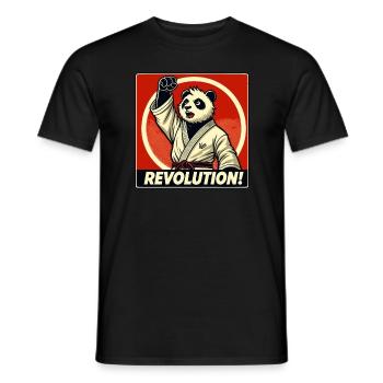 Kampfkunst Karate Revolution Panda - Männer T-Shirt - Schwarz - Vorne - AI Model Male 178 light (178cm)
