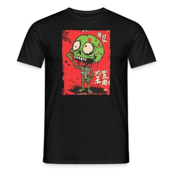 Niedliches Grünes Zombie-Skelett - Männer T-Shirt - Schwarz - Vorne - AI Model Male 178 light (178cm)