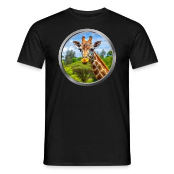 Giraffe Animal - Men's T-Shirt - black - Front - AI Model Male 178 light (178cm)