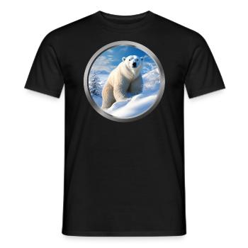 Polar Bear Animal - Men's T-Shirt - black - Front - AI Model Male 178 light (178cm)
