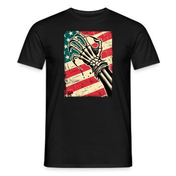Drapeau américain et griffe du Cauchemar américain - T-shirt homme - noir - Devant - AI Model Male 178 light (178cm)