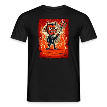 Petit Satan en colère gérant de l’enfer - T-shirt homme - noir - Devant - AI Model Male 178 light (178cm)