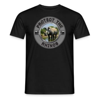 Protect the Rhinos - Men's T-Shirt - black - Front - AI Model Male 178 light (178cm)