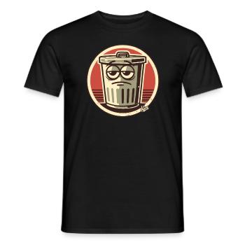 Ennui, pas intéressé, drôle de poubelle - T-shirt homme - noir - Devant - AI Model Male 178 light (178cm)