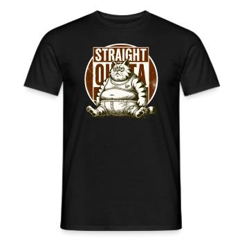Big Cat, Out of Breath - Men's T-Shirt - black - Front - AI Model Male 178 light (178cm)