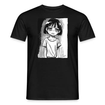 Cartoon Alternative Girl - Men's T-Shirt - black - Front - AI Model Male 178 light (178cm)