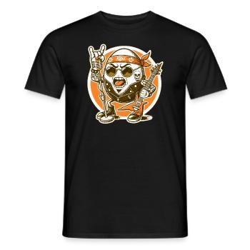 De la musique rock, de la guitare et un œuf de groupe de rock - T-shirt homme - noir - Devant - AI Model Male 178 light (178cm)