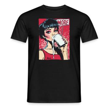 Eine Frau trinkt mehr Milch - Männer T-Shirt - Schwarz - Vorne - AI Model Male 178 light (178cm)