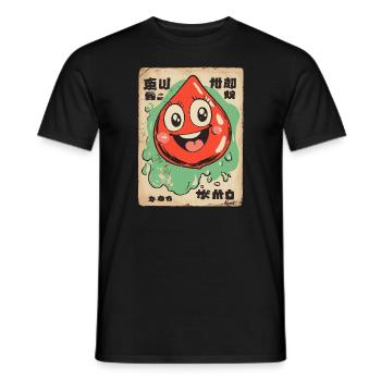 Shabby Faux Japonais Happy Drop - T-shirt homme - noir - Devant - AI Model Male 178 light (178cm)