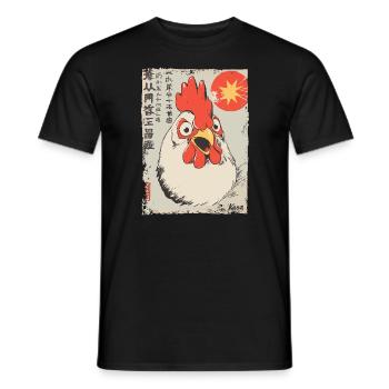 Wütender lustiger Cartoon-Hahn - Männer T-Shirt - Schwarz - Vorne - AI Model Male 178 light (178cm)