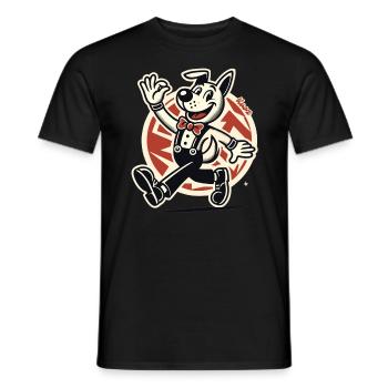 Cheerful Retro Dog – Vintage Cartoon Style - Men's T-Shirt - black - Front - AI Model Male 178 light (178cm)