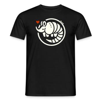 Armadillo Love - Men's T-Shirt - black - Front - AI Model Male 178 light (178cm)
