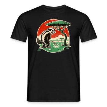 Honey badger takes a break in the desert - Men's T-Shirt - black - Front - AI Model Male 178 light (178cm)
