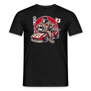 Japanese gorilla as a JDM racing car driver - Men's T-Shirt - black - Front - AI Model Male 178 light (178cm)