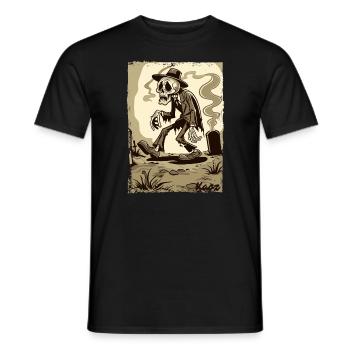 Skelett-Gentleman im Friedhof - Männer T-Shirt - Schwarz - Vorne - AI Model Male 178 light (178cm)
