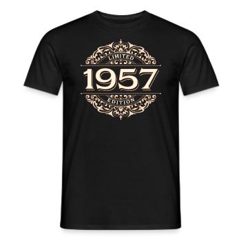 Limited Edition 1957 Vintage Birthday Gift - Men's T-Shirt - black - Front - AI Model Male 178 light (178cm)