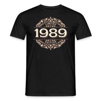 Limited Edition 1989 Vintage Geburtstag Geschenk - Männer T-Shirt - Schwarz - Vorne - AI Model Male 178 light (178cm)