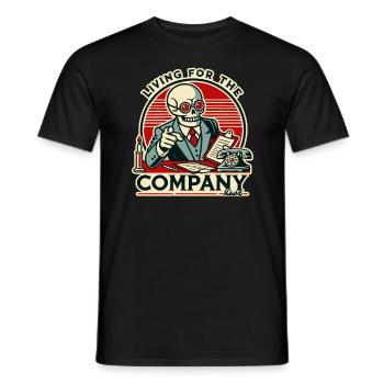 Office life for the company, working until death - Men's T-Shirt - black - Front - AI Model Male 178 light (178cm)