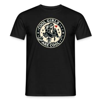 Cool girls are cool, just stay cool! - Men's T-Shirt - black - Front - AI Model Male 178 light (178cm)
