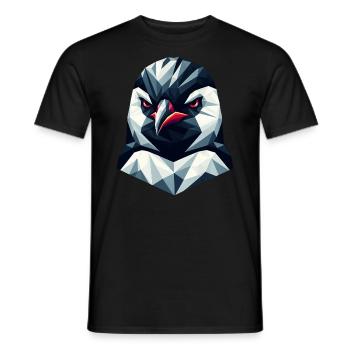Pinguin Porträt Geometrie Kunstdesign - Männer T-Shirt - Schwarz - Vorne - AI Model Male 178 light (178cm)