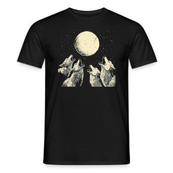Loups Hurlants Vintage Loup Lune - T-shirt homme - noir - Devant - AI Model Male 178 light (178cm)