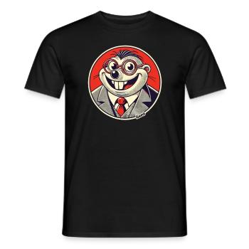 Lustiger Maulwurf im Anzug & Brille - Männer T-Shirt - Schwarz - Vorne - AI Model Male 178 light (178cm)