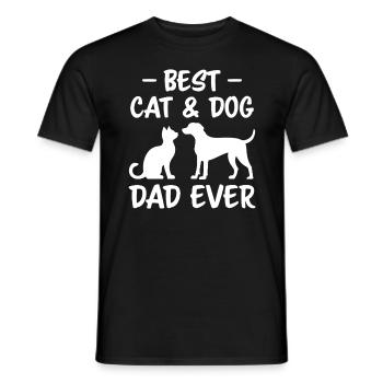Katze und Hund Spruch Lustiges Haustier Geschenk - Männer T-Shirt - Schwarz - Vorne - AI Model Male 178 light (178cm)