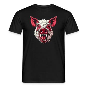 Porc domestique sauvage - T-shirt homme - noir - Devant - AI Model Male 178 light (178cm)