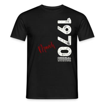 55ème anniversaire cadeau mari Vintage mars 1970 - T-shirt homme - noir - Devant - AI Model Male 178 light (178cm)