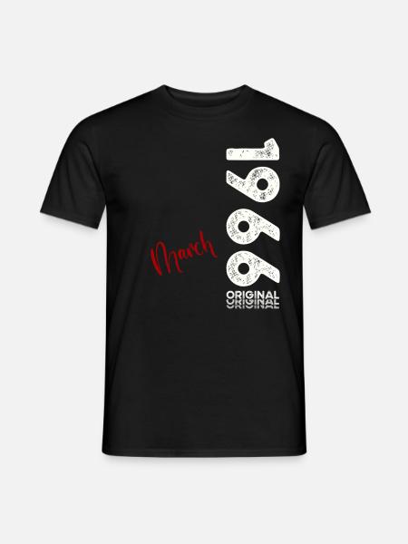 60. Geburtstag Geschenk Mann Vintage März 1966 - Männer T-Shirt - Schwarz