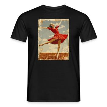 Vintage ballerina i marken - Mænd T-shirt - sort - Foran - AI Model Male 178 light (178cm)