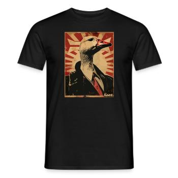 Majestätische Gans im Anzug - Männer T-Shirt - Schwarz - Vorne - AI Model Male 178 light (178cm)