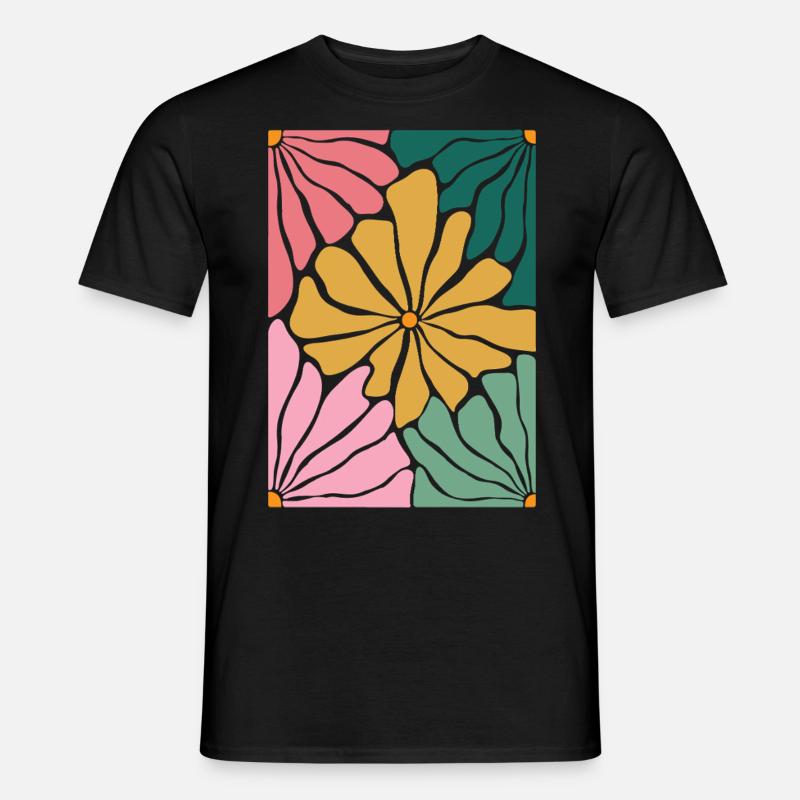Boho Flowers - Männer T-Shirt - Schwarz