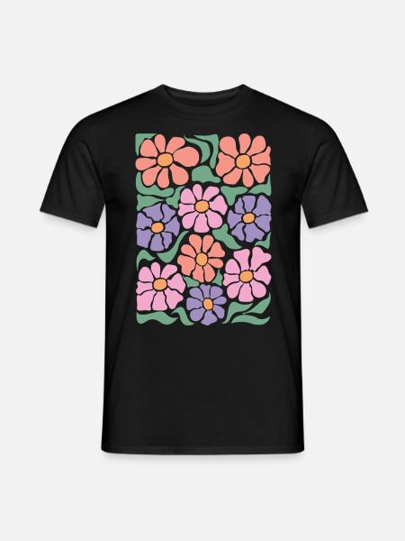 Boho Flora Flowers - Men's T-Shirt - black