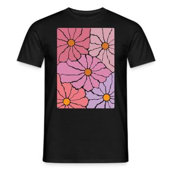 Boho Flora Flowers - Men's T-Shirt - black - Front - AI Model Male 178 light (178cm)