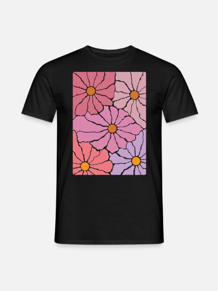 Boho Flora Flowers - Men's T-Shirt - black