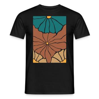 Fleurs de flore bohème - T-shirt homme - noir - Devant - AI Model Male 178 light (178cm)