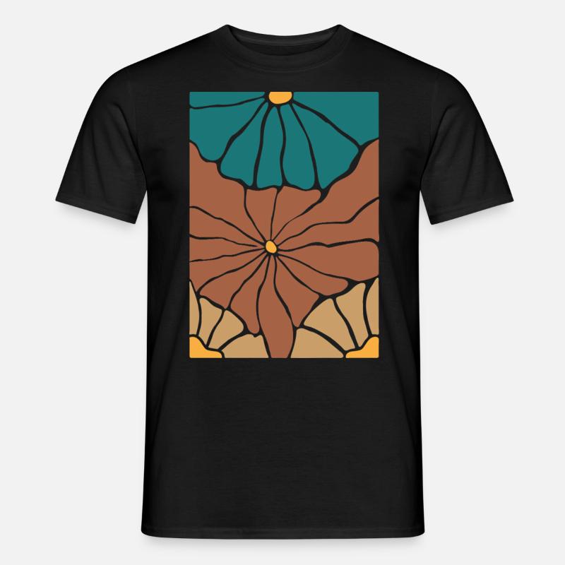Boho Flora Blumen - Männer T-Shirt - Schwarz
