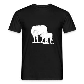Vache avec lineart de veau - T-shirt homme - noir - Devant - AI Model Male 178 light (178cm)