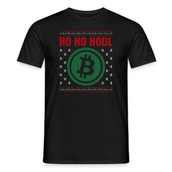 Ho Ho Hodl Bitcoin Ugly Christmas Weihnachten BTC - Männer T-Shirt - Schwarz - Vorne - AI Model Male 178 light (178cm)