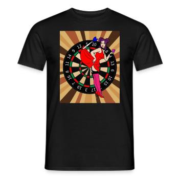 Jeu de fléchettes Joueurs avec fléchettes - T-shirt homme - noir - Devant - AI Model Male 178 light (178cm)