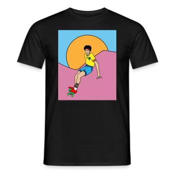 Retro Skateboarder & Skater Skateboard - Men's T-Shirt - black - Front - AI Model Male 178 light (178cm)