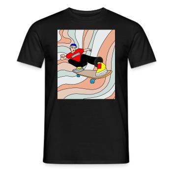 Retro Skateboarder & Skater Skateboard - Men's T-Shirt - black - Front - AI Model Male 178 light (178cm)