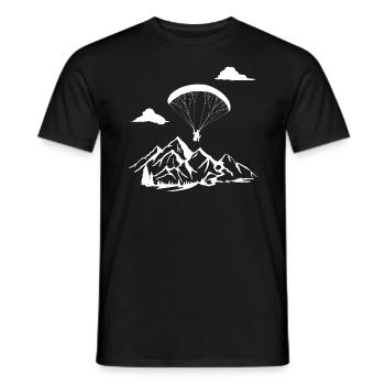 Paragliding over the mountains Paraglider Paraglider - Men's T-Shirt - black - Front - AI Model Male 178 light (178cm)
