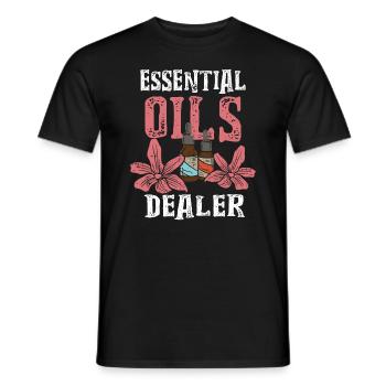 Ätherische Öle Fan Essential Oils Dealer - Men's T-Shirt - black - Front - AI Model Male 178 light (178cm)